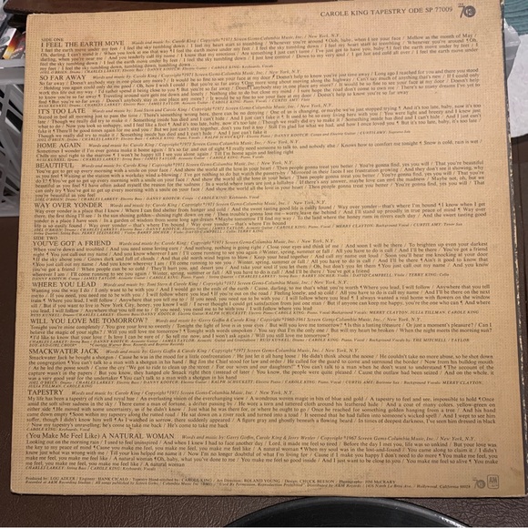 CAROLE KING Tapestry ORIG 1971 LP ODE SP 77009. - Picture 4 of 10